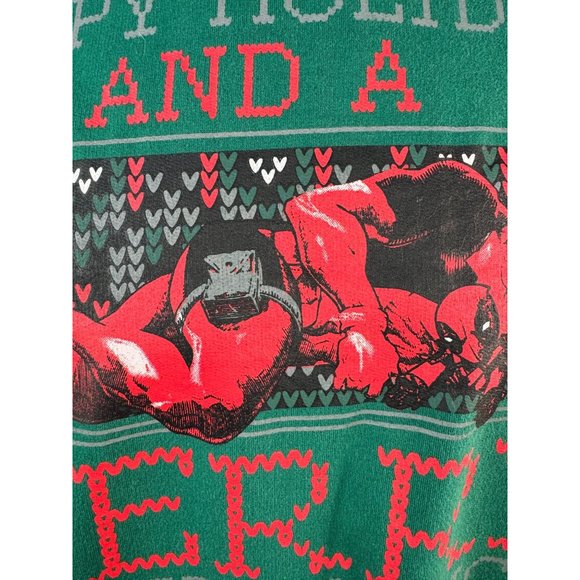 Marvel Deadpool Merry Chimichanga Men's Ugly Christmas Sweatshirt Size L SweatSh - Picture 15 of 16